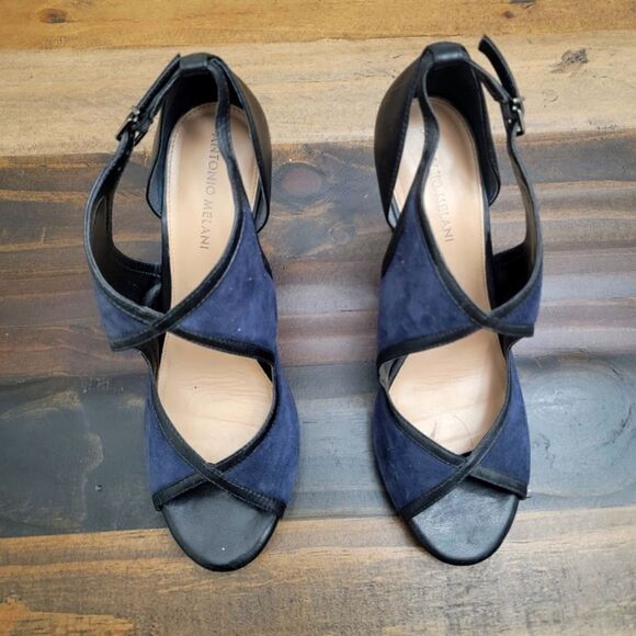 Antonio Melani High Heels Mix Black & Blue Open Toes. Women's Size 10M - Picture 2 of 9